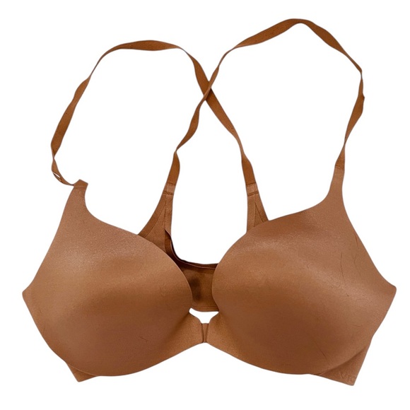 Victorias Secret Push Up Bra 34D Brown Criss Cross Back - Picture 1 of 3